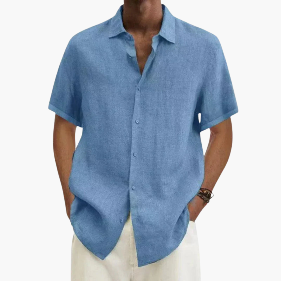 Camicia Uomo Manica Corta Elegante Slim Fit