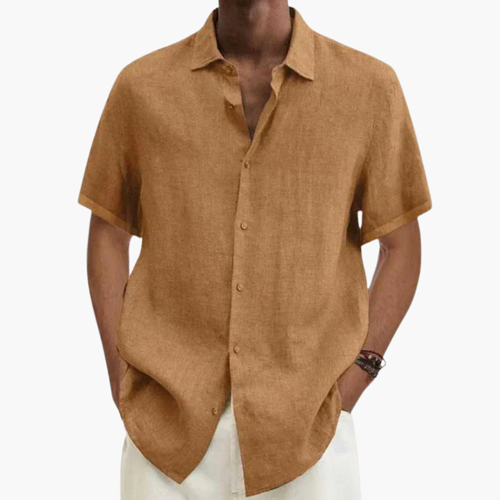 Camicia Uomo Manica Corta Elegante Slim Fit