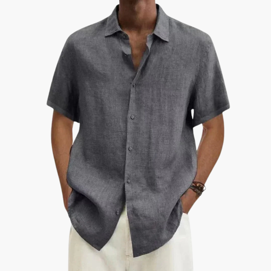 Camicia Uomo Manica Corta Elegante Slim Fit