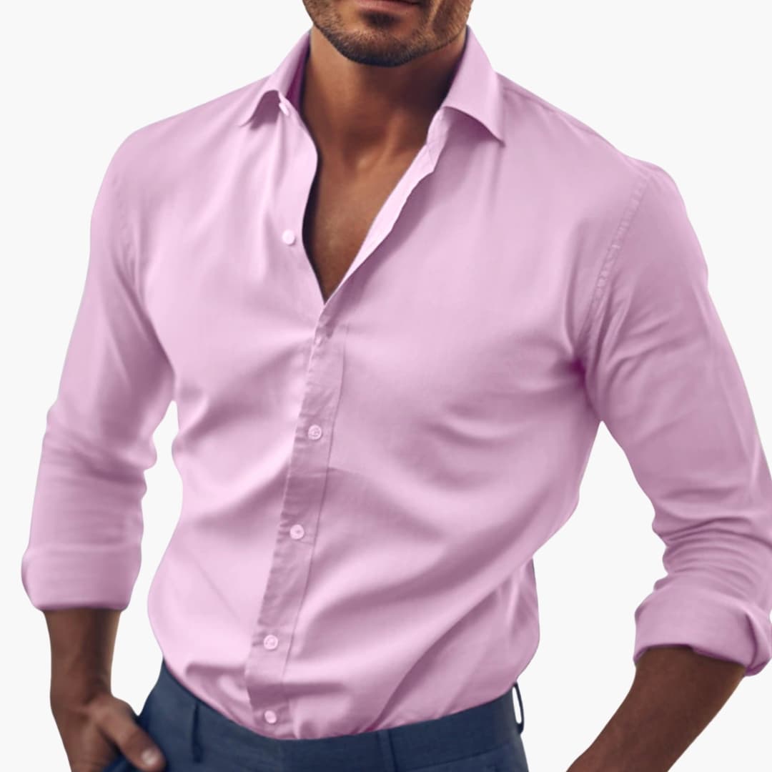 Camicia Uomo Elegante Manica Lunga Classica