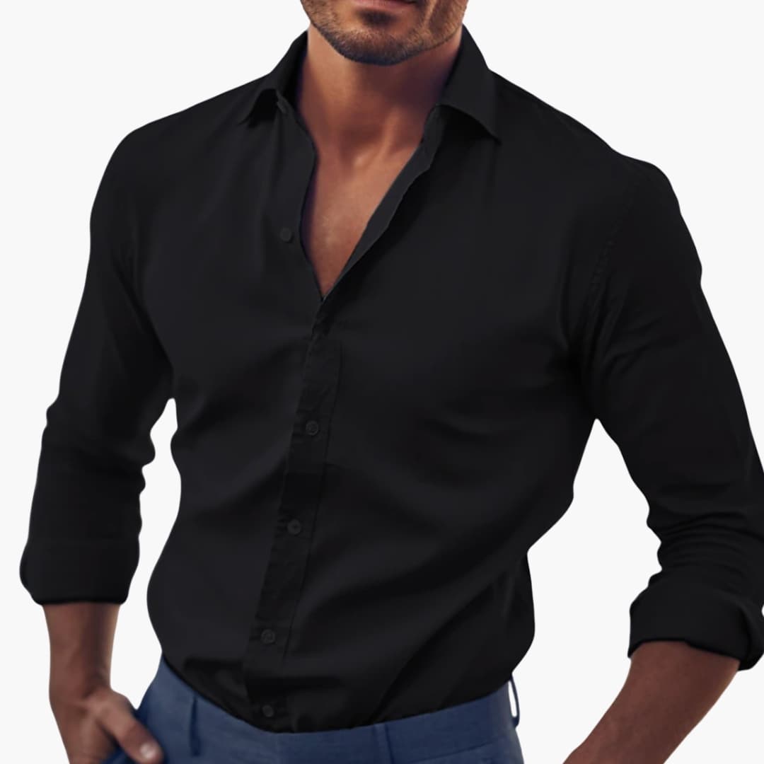 Camicia Uomo Elegante Manica Lunga Classica