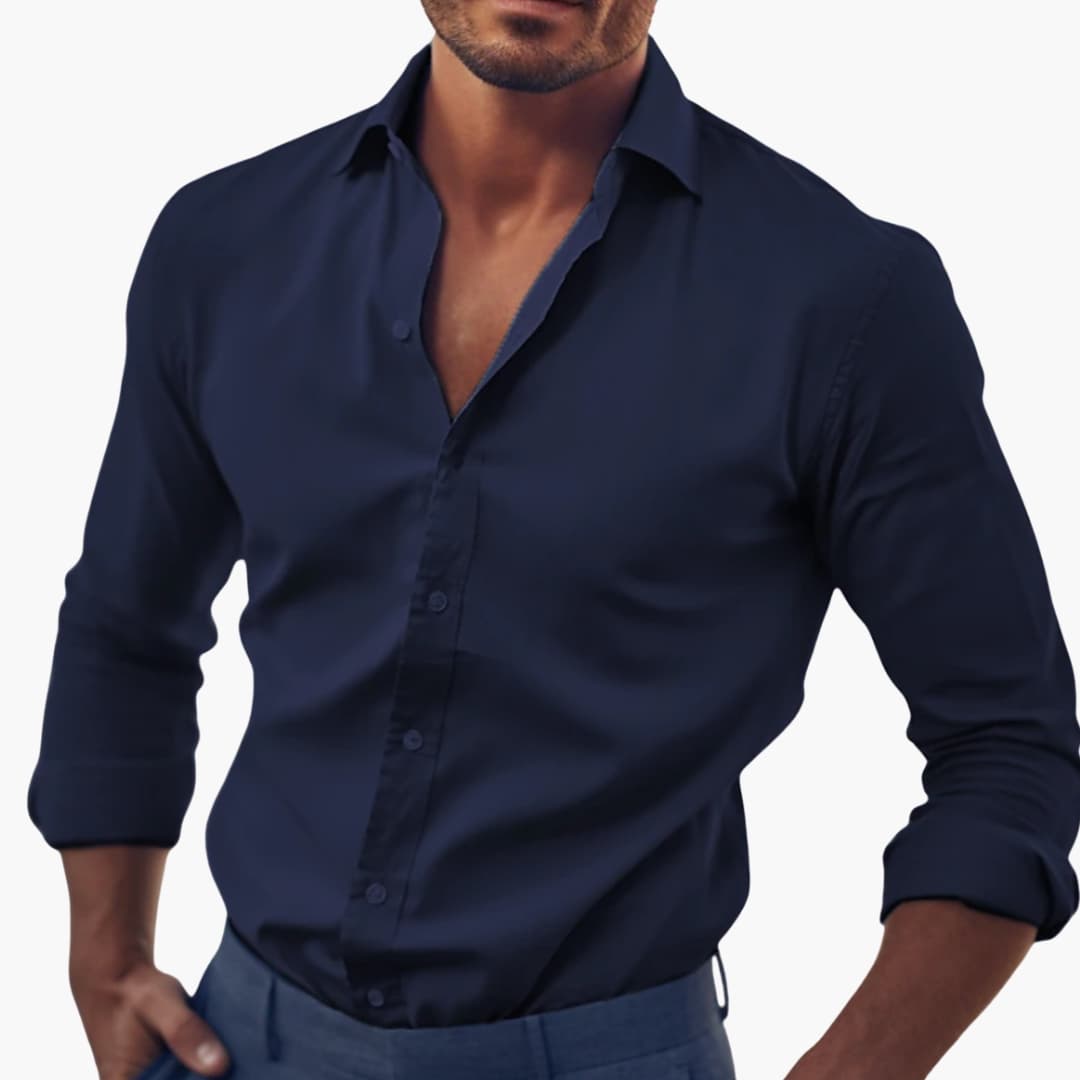 Camicia Uomo Elegante Manica Lunga Classica