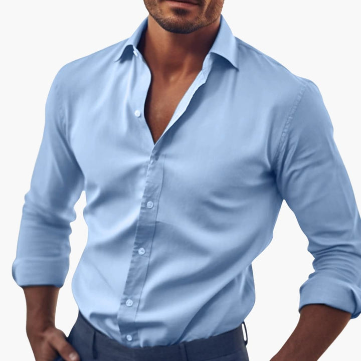 Camicia Uomo Elegante Manica Lunga Classica