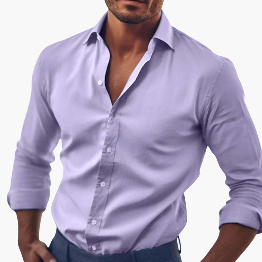 Camicia Uomo Elegante Manica Lunga Classica