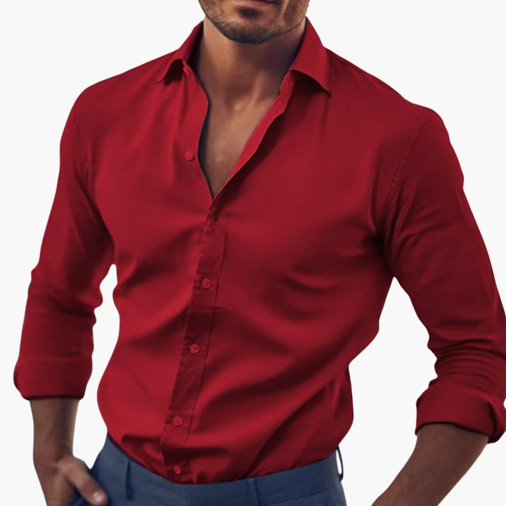 Camicia Uomo Elegante Manica Lunga Classica