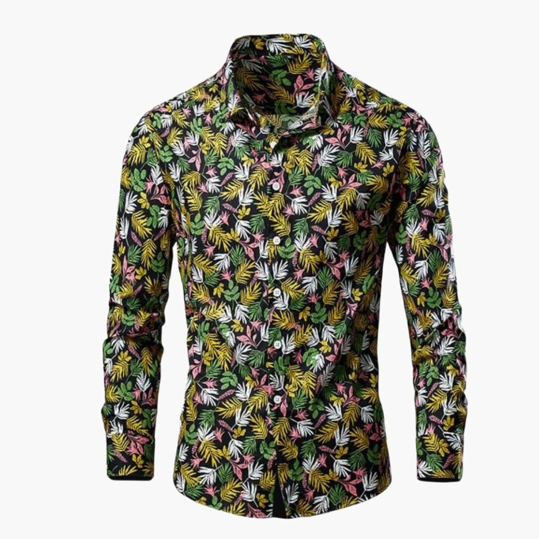 Camicia Uomo Stampa Floreale Vestibilità Classica