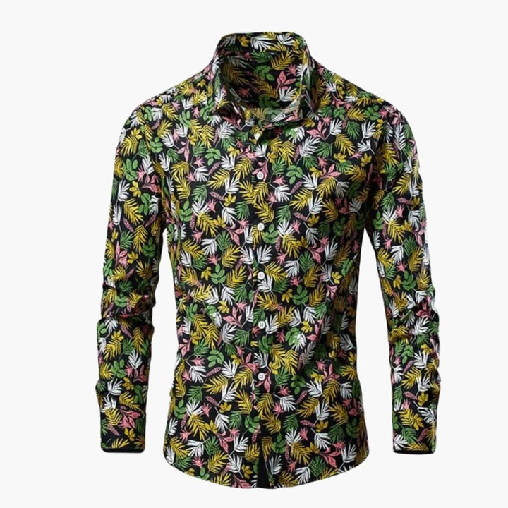Camicia Uomo Stampa Floreale Vestibilità Classica