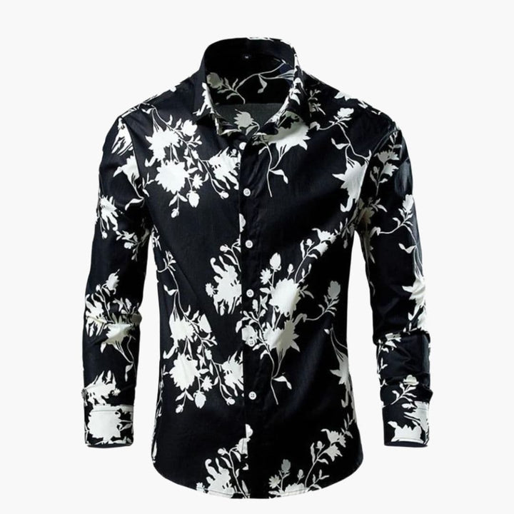 Camicia Uomo Stampa Floreale Vestibilità Classica