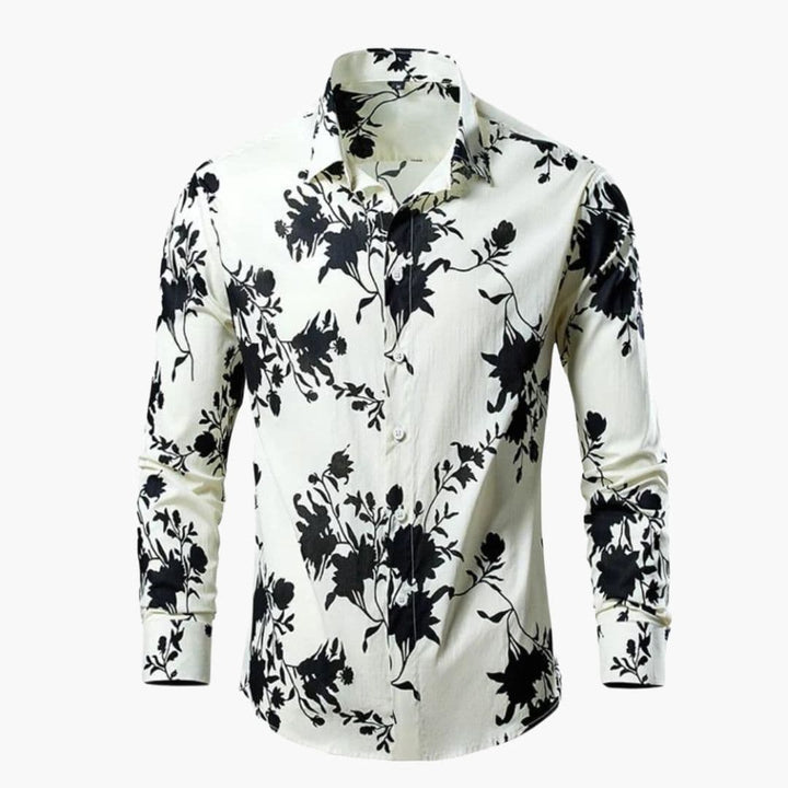 Camicia Uomo Stampa Floreale Vestibilità Classica