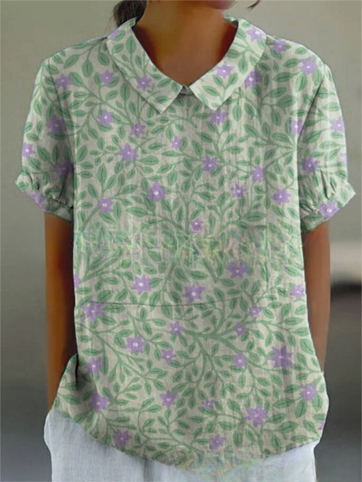 Chiara | Camicetta Donna Vintage a Maniche Lunghe con Stampa Floreale 3