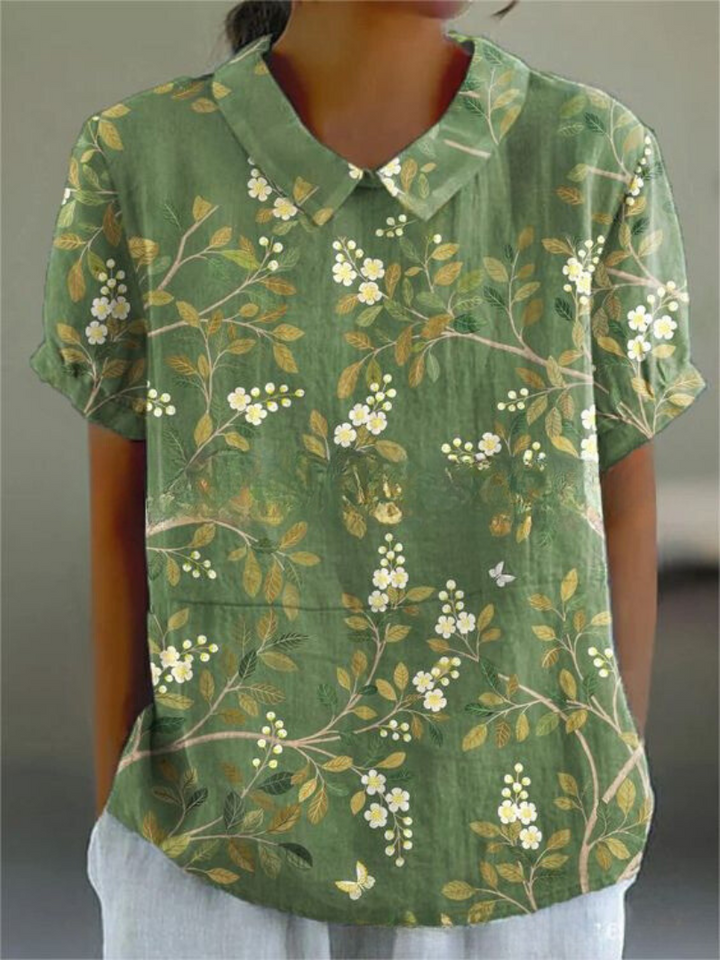 Chiara | Camicetta Donna Vintage a Maniche Lunghe con Stampa Floreale 5
