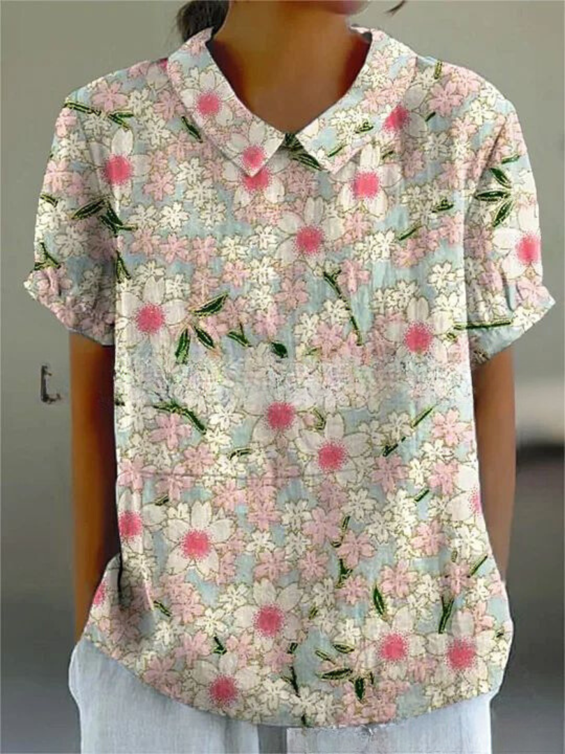Chiara | Camicetta Donna Vintage a Maniche Lunghe con Stampa Floreale 6