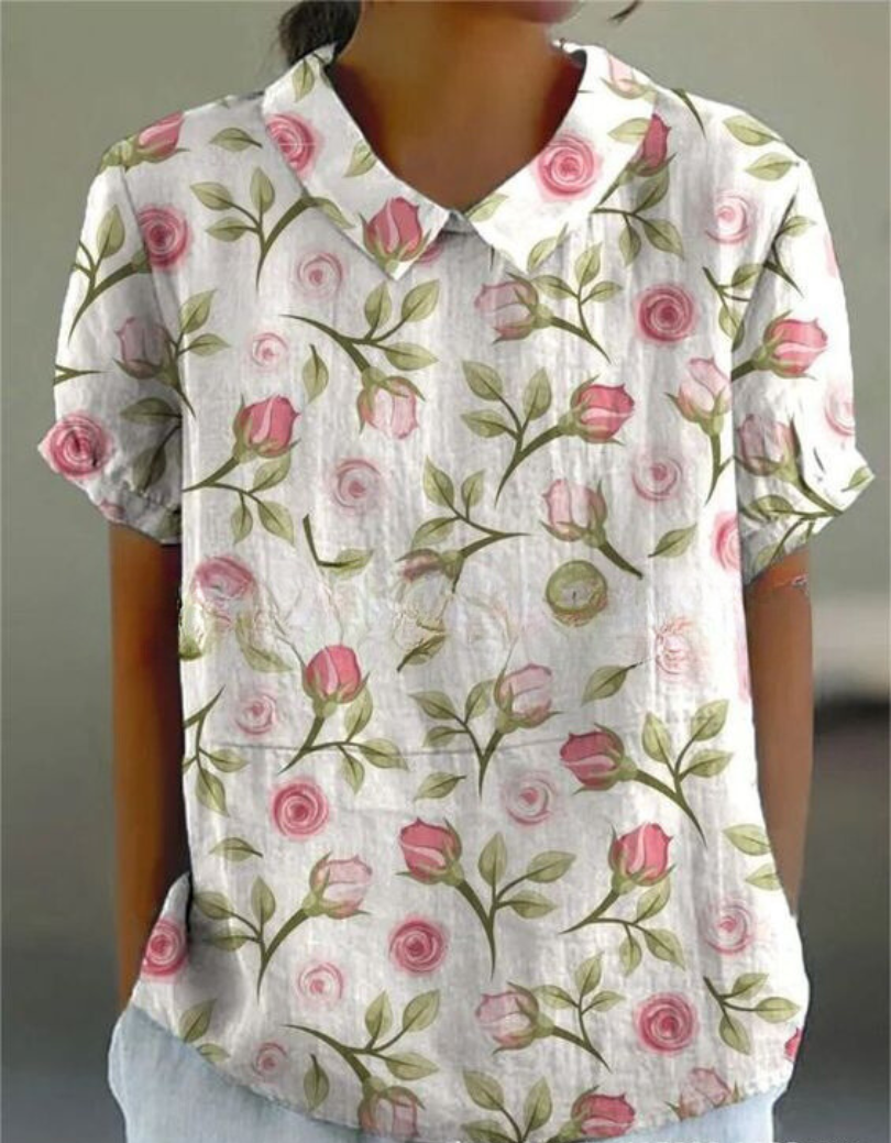 Chiara | Camicetta Donna Vintage a Maniche Lunghe con Stampa Floreale 7