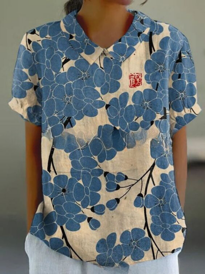 Chiara | Camicetta Donna Vintage a Maniche Lunghe con Stampa Floreale 8
