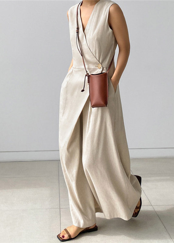 Tuta Intera Donna Scollo a V con Tasche Classica