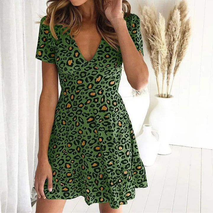 Chic Leopard Print Mini Dress for Effortless Summer Style - Lizabella Fashion -  -  - Chic Leopard Print Mini Dress for Effortless Summer Style - Lizabella Fashion - #tag1# - #tag2#