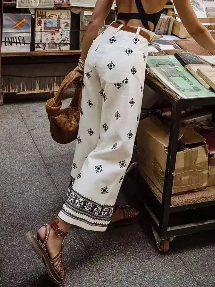 Pantaloni Donna in Lana Invernali Stile Vintage Boho - Vesarelli