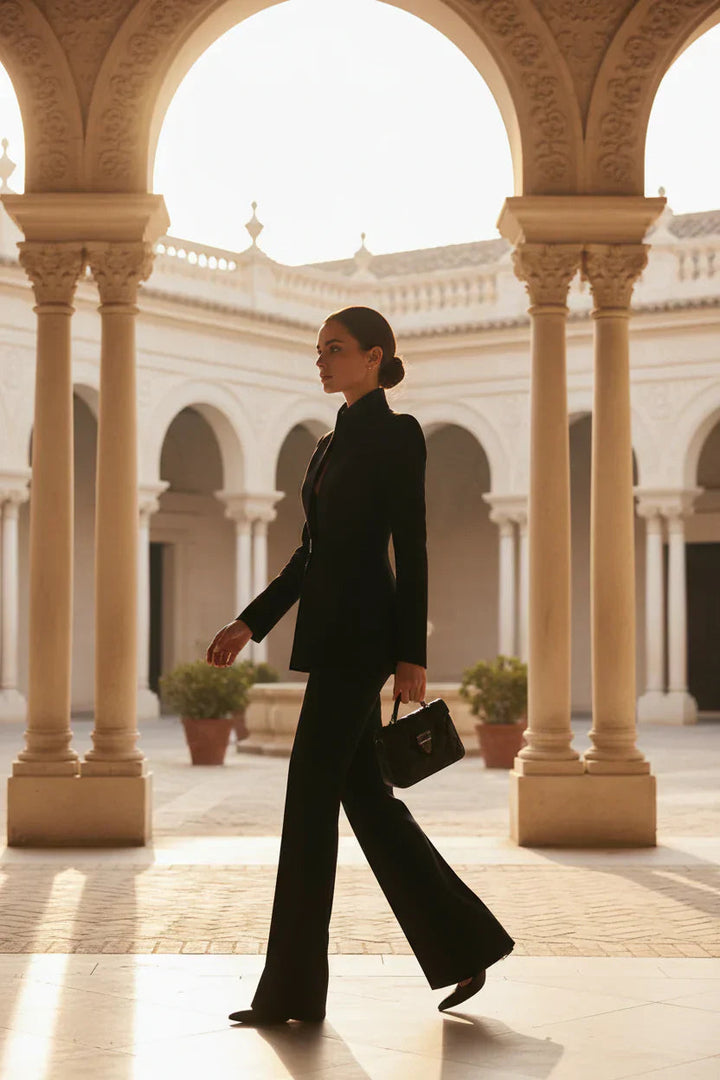 Clara | Completo Donna Elegante – Blazer e Pantaloni Palazzo per Look Professionale e Sofisticato 2