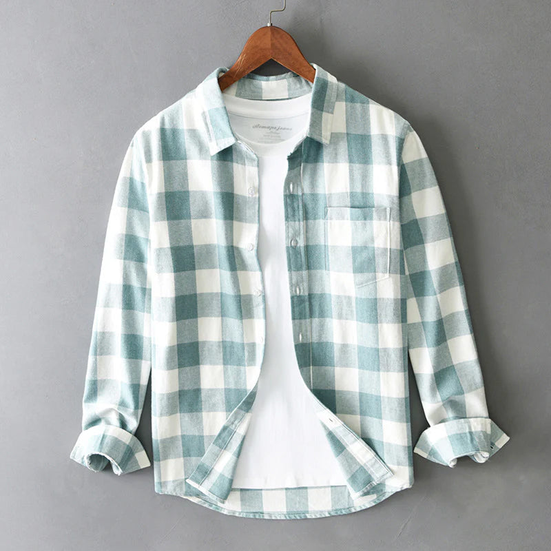 Camicia Uomo Classica Cotone Spazzolato Quadri