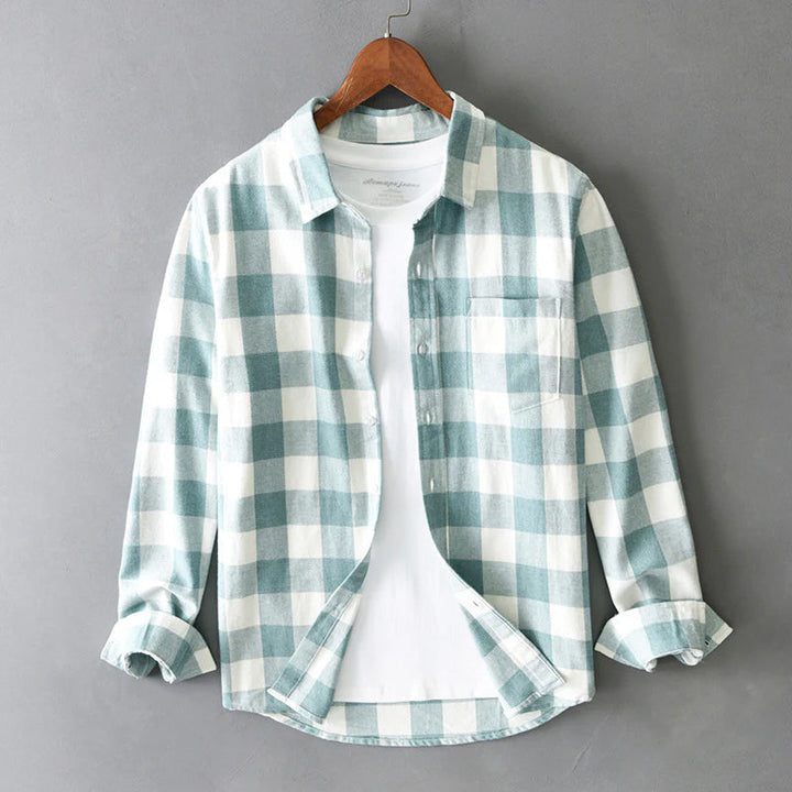Camicia Uomo Classica Cotone Spazzolato Quadri