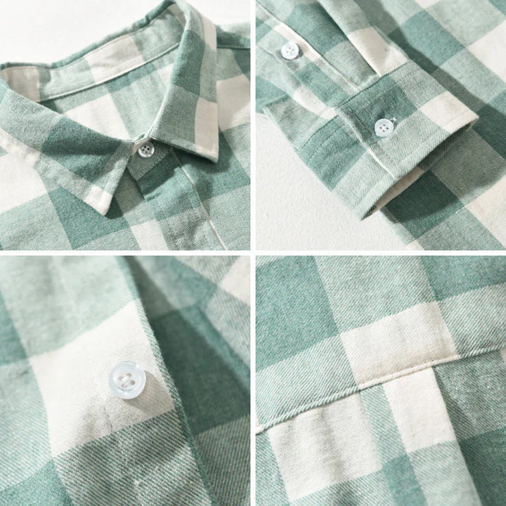 Camicia Uomo Classica Cotone Spazzolato Quadri