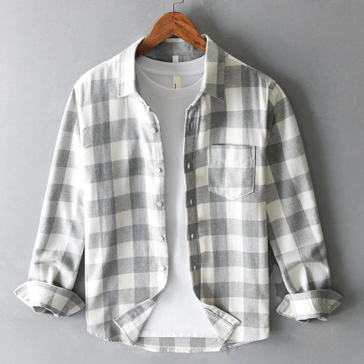 Camicia Uomo Classica Cotone Spazzolato Quadri