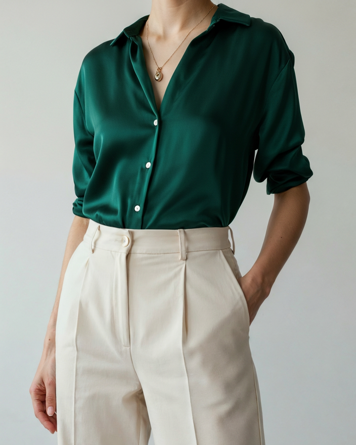 Camicia Donna Classica Tessuto Morbido Vestibilità Comoda - Vesarelli