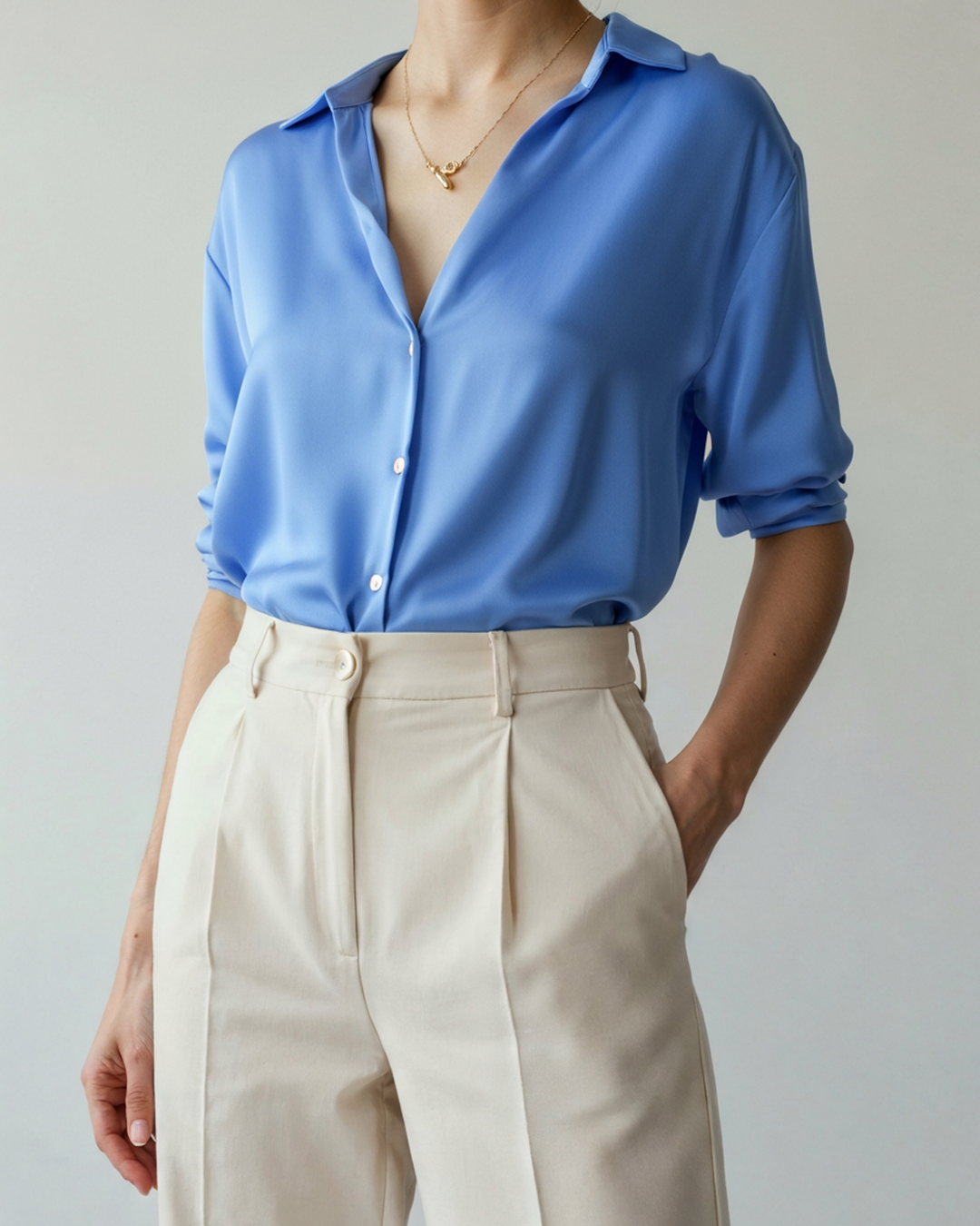 Camicia Donna Classica Tessuto Morbido Vestibilità Comoda - Vesarelli