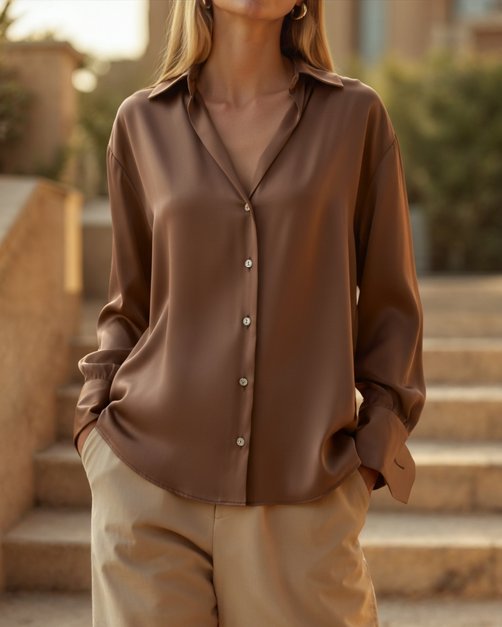 Camicia Donna Classica Tessuto Morbido Vestibilità Comoda - Vesarelli