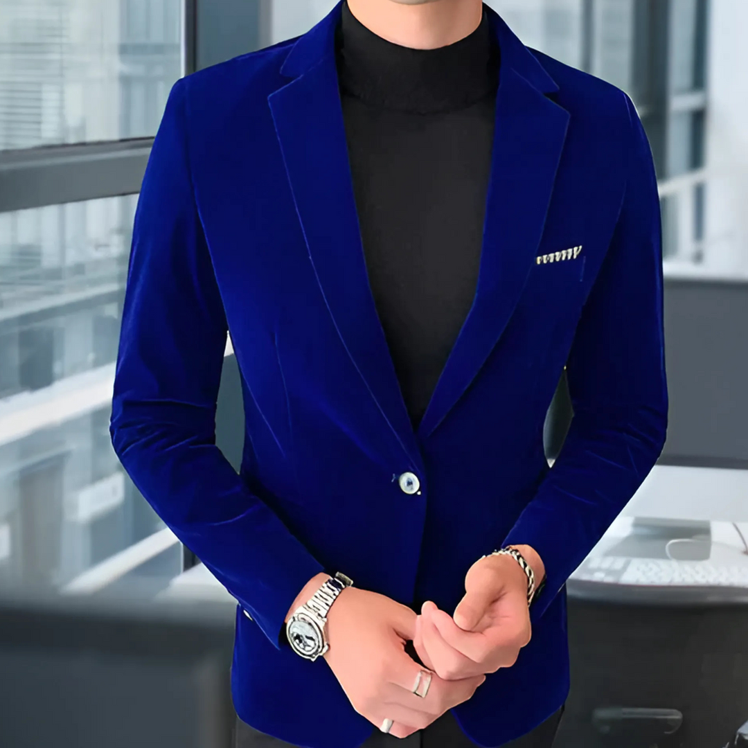 Giacca Uomo Slim Fit con Revers e Bottone Classica