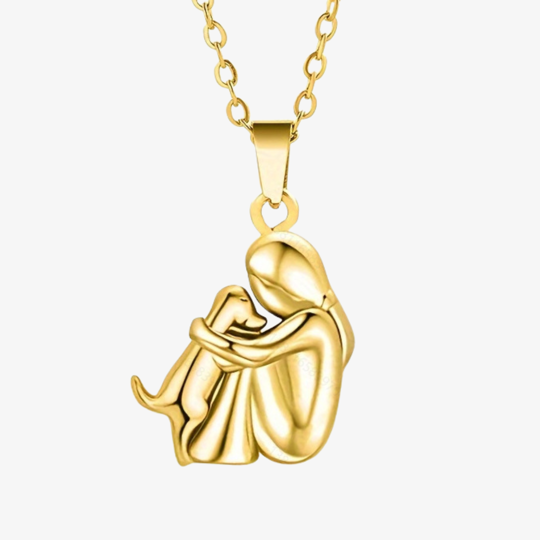 Collana con Ciondolo Cane Elegante Per Donna | Luminia Oro Unica