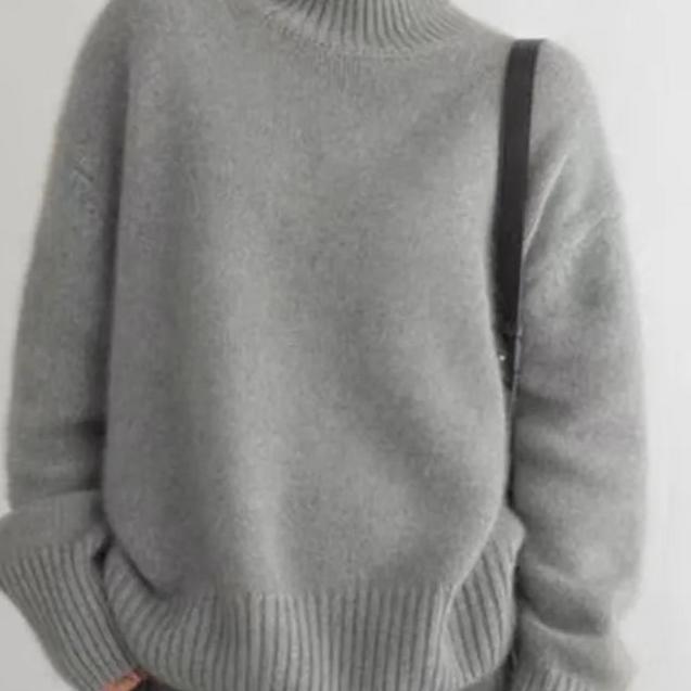 Maglione Donna Oversize Cashmere Collo Alto Morbido Caldo