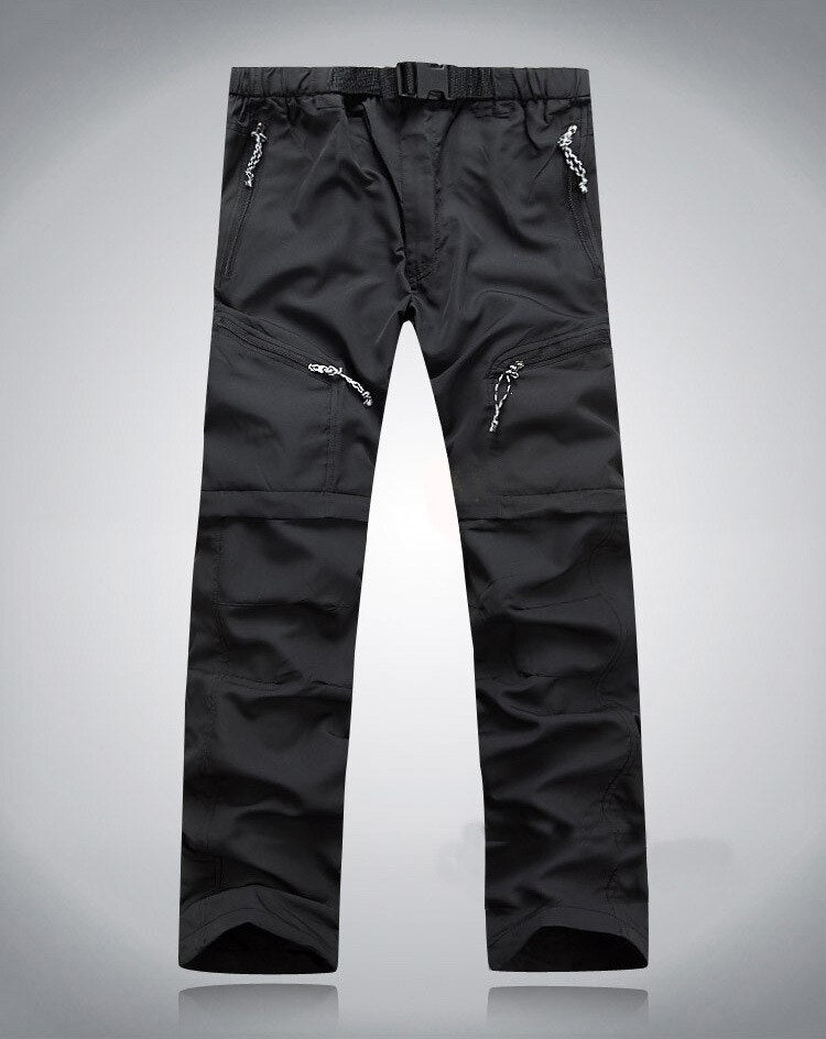 Pantaloni Uomo Cargo in Tessuto Tecnico Convertibili Escursionismo