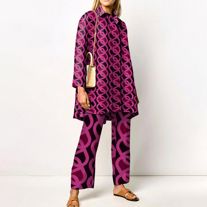 Completo Elegante Stampato Donna | Coordinato due pezzi & Linea fluida slanciante