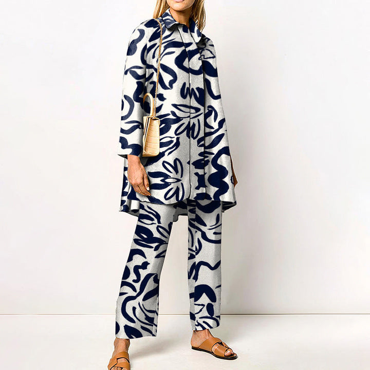Completo Elegante Stampato Donna | Coordinato due pezzi & Linea fluida slanciante