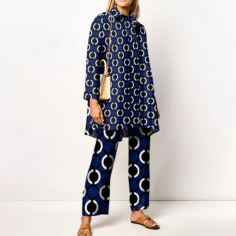 Completo Elegante Stampato Donna | Coordinato due pezzi & Linea fluida slanciante