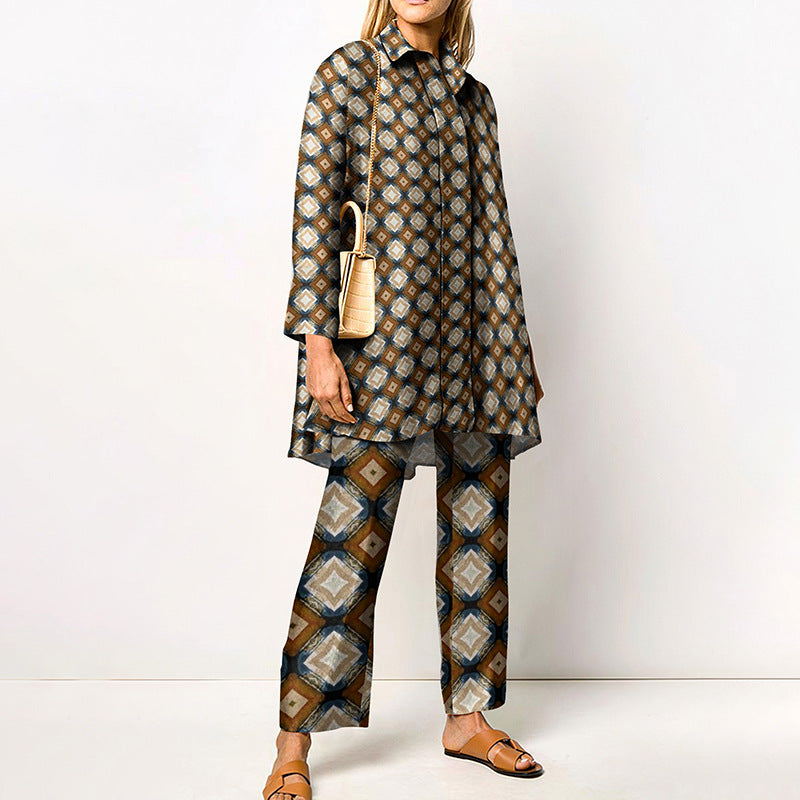 Completo Elegante Stampato Donna | Coordinato due pezzi & Linea fluida slanciante
