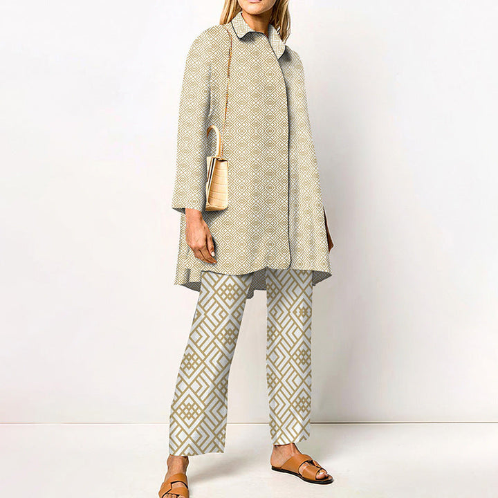 Completo Elegante Stampato Donna | Coordinato due pezzi & Linea fluida slanciante