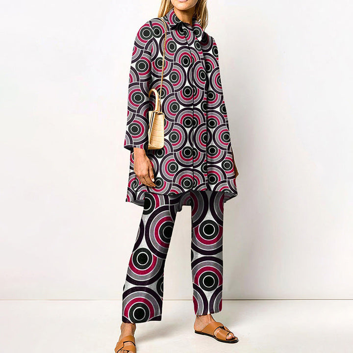 Completo Elegante Stampato Donna | Coordinato due pezzi & Linea fluida slanciante