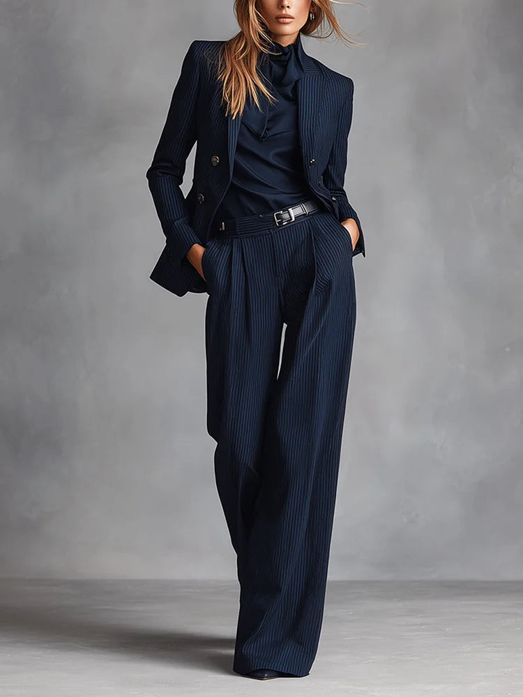 Completo Donna Doppiopetto Classico a Righe - Vesarelli