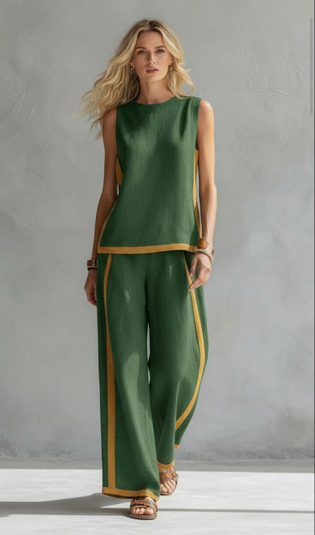 Completo elegante di due pezzi Donna | Linea ampia slanciante & Dettagli grafici moderni