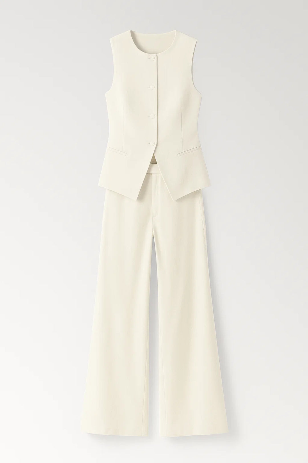 Completo elegante senza maniche con top e pantaloni a gamba larga | Chic e raffinato