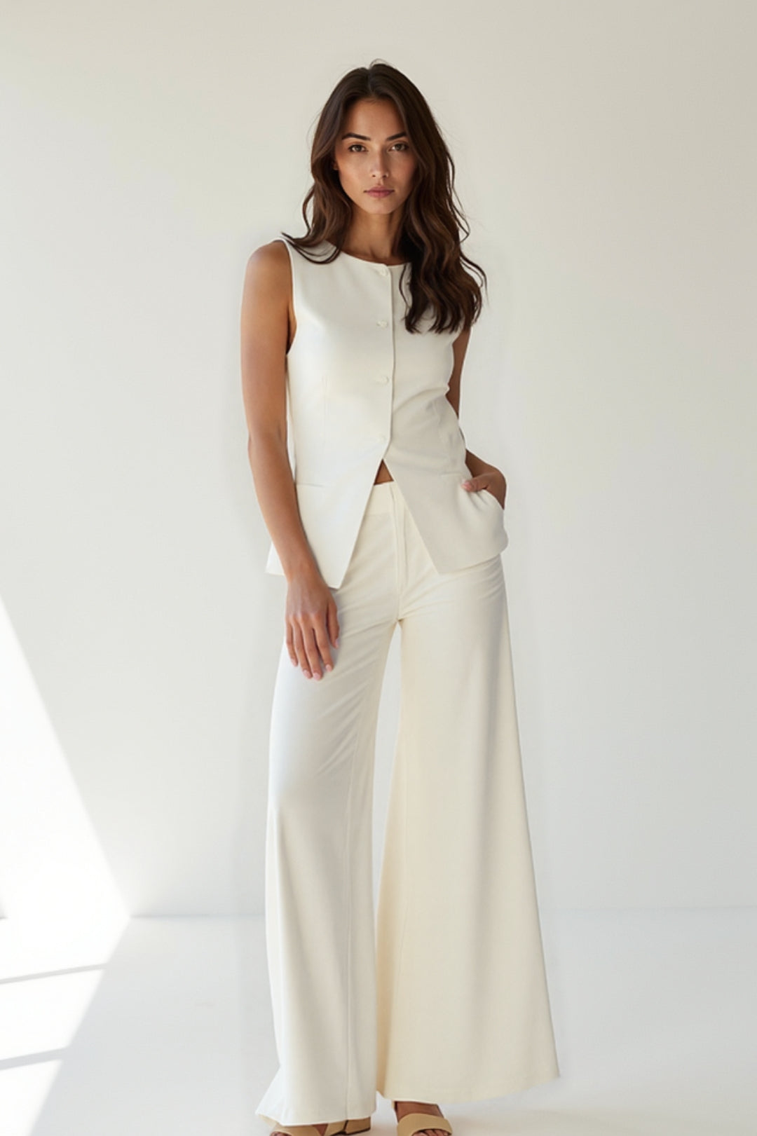 Completo Donna e Pantaloni Larga Vestibilità Senza Maniche - Vesarelli