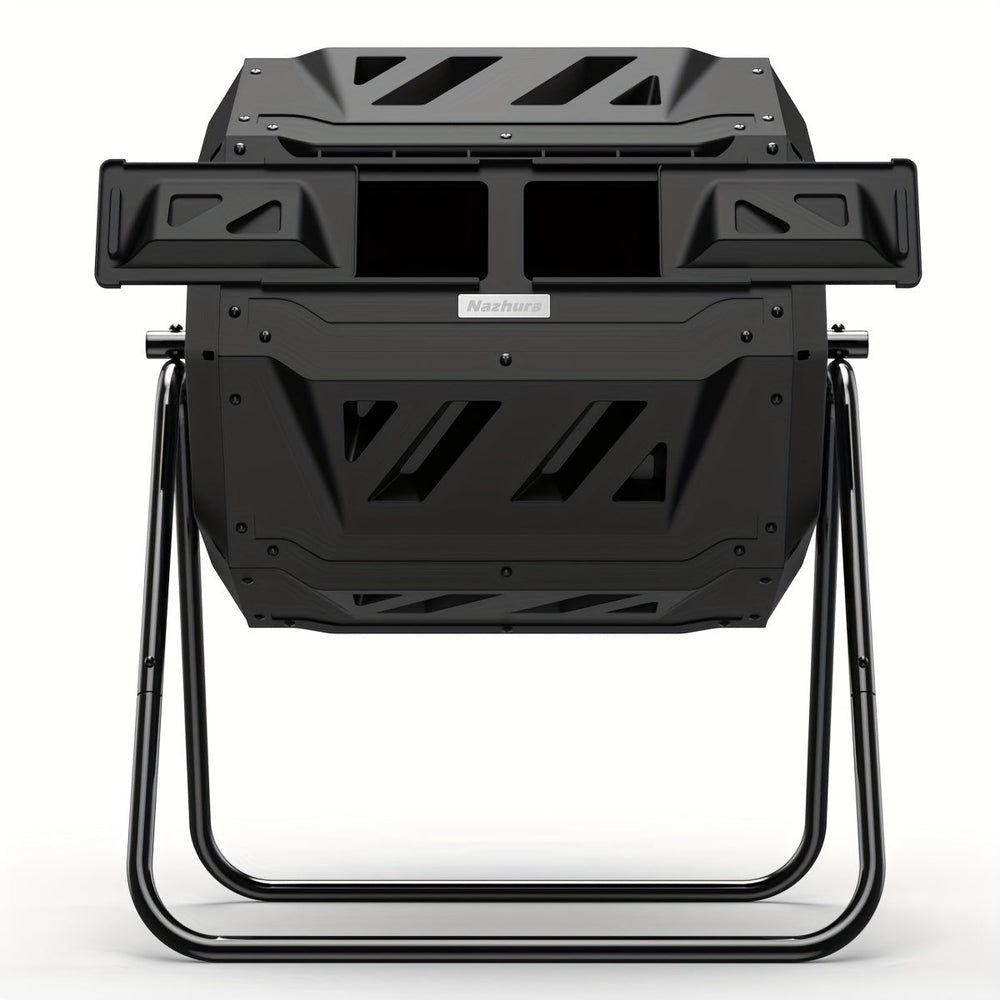 Compost Tumbler a doppia camera – Miscelatore rotante per rifiuti efficiente da 43 galloni con guanti, ideale per giardinaggio ecologico e riciclaggio in cucina 8