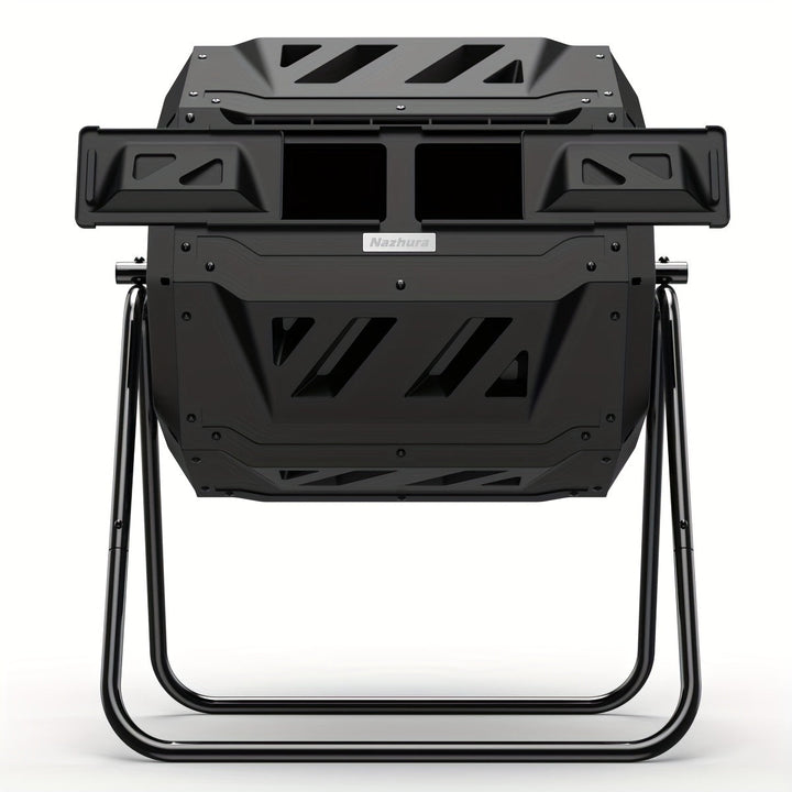 Compost Tumbler a doppia camera – Miscelatore rotante per rifiuti efficiente da 43 galloni con guanti, ideale per giardinaggio ecologico e riciclaggio in cucina 8