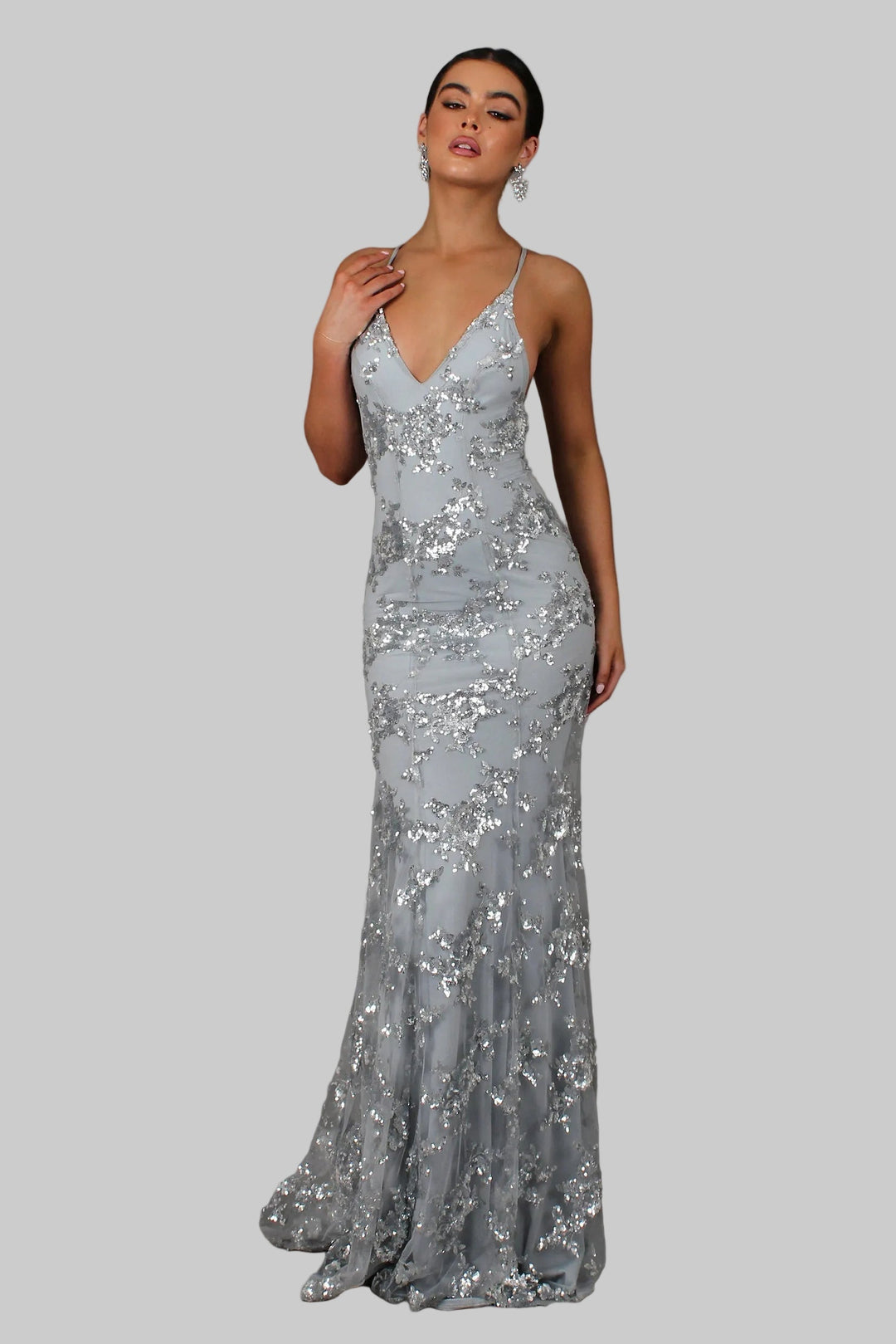 Coralie | Elegante Maxi Dress con Paillettes Scollatura a V 2