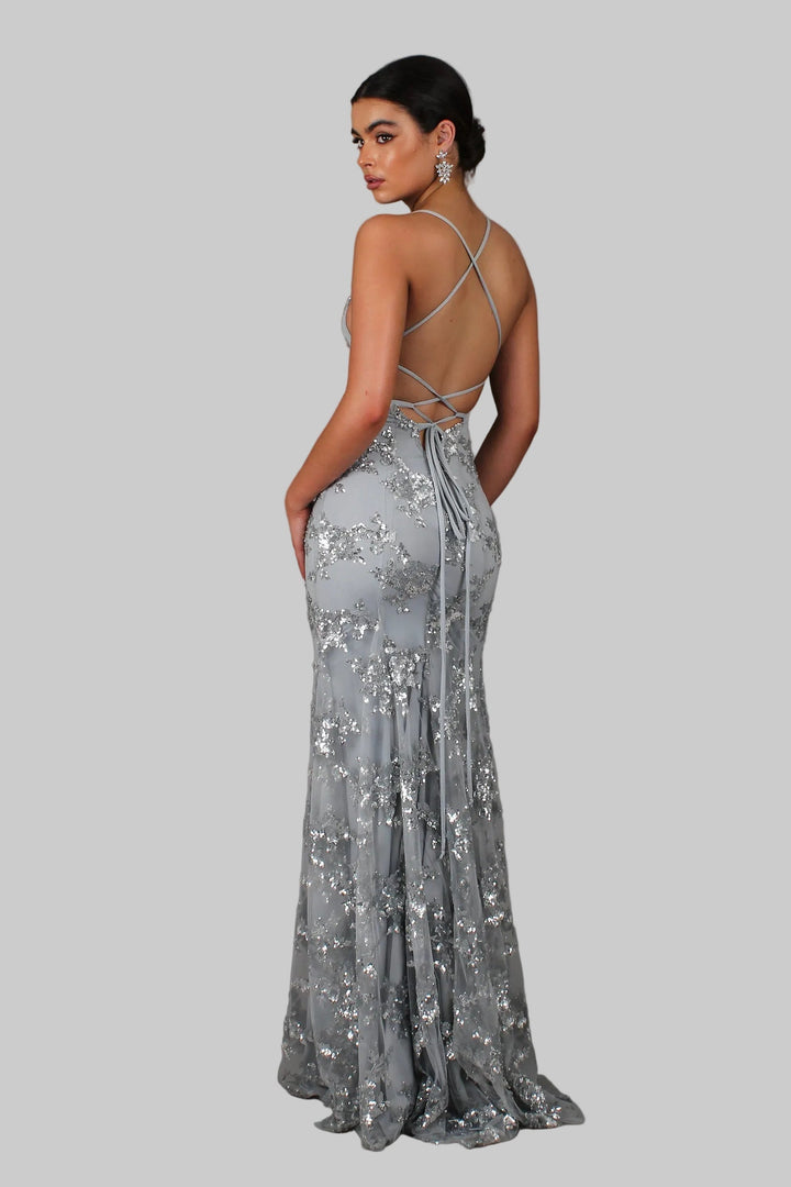 Coralie | Elegante Maxi Dress con Paillettes Scollatura a V 3