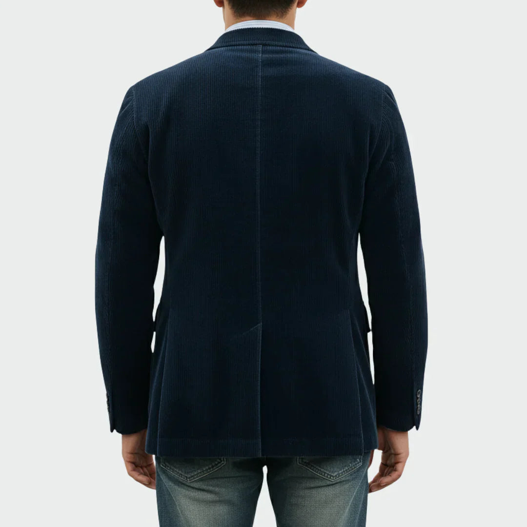 Blazer Uomo in Corduroy Revers Classico Stile Casual