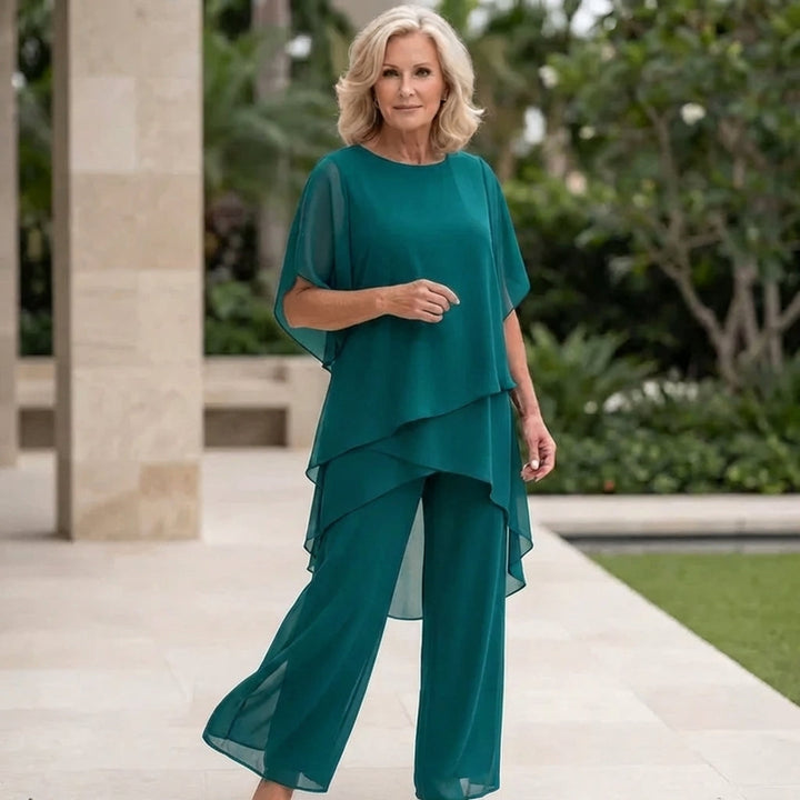 Costume con pantaloni palazzo drappeggiati Donna | Eleganza Fluida & Linea Slanciata