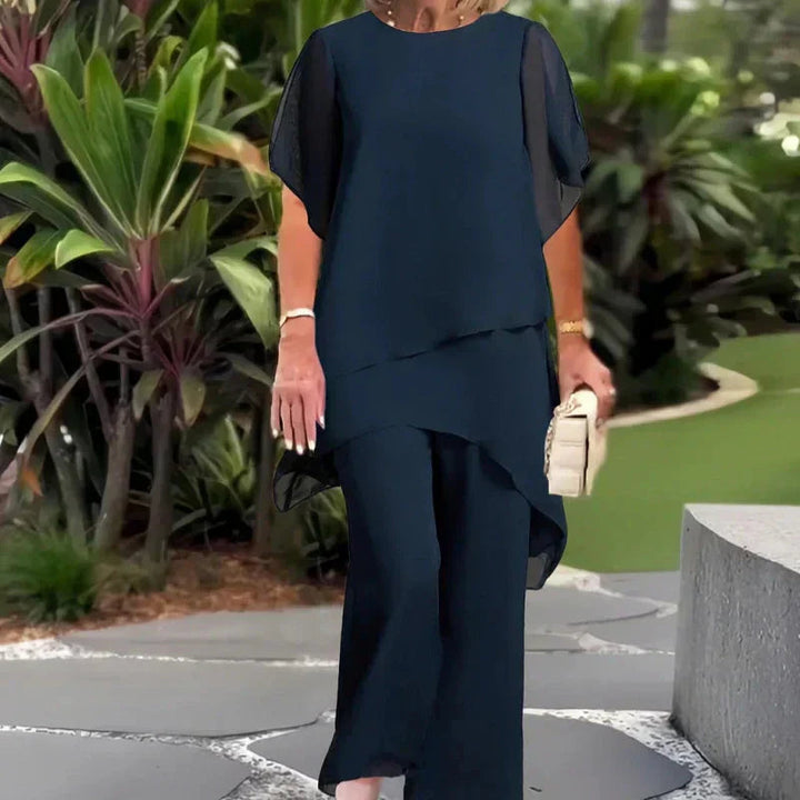 Costume con pantaloni palazzo drappeggiati Donna | Eleganza Fluida & Linea Slanciata